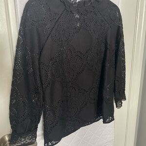 Elegant Black Lace Women's Top